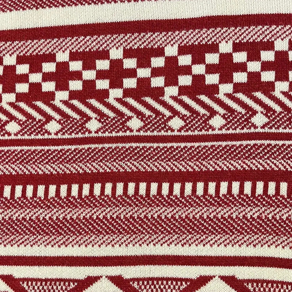 J Peterman Taos Poncho 100% Merino Wool Southwest Print Rust Turtleneck Cape - Picture 12 of 15